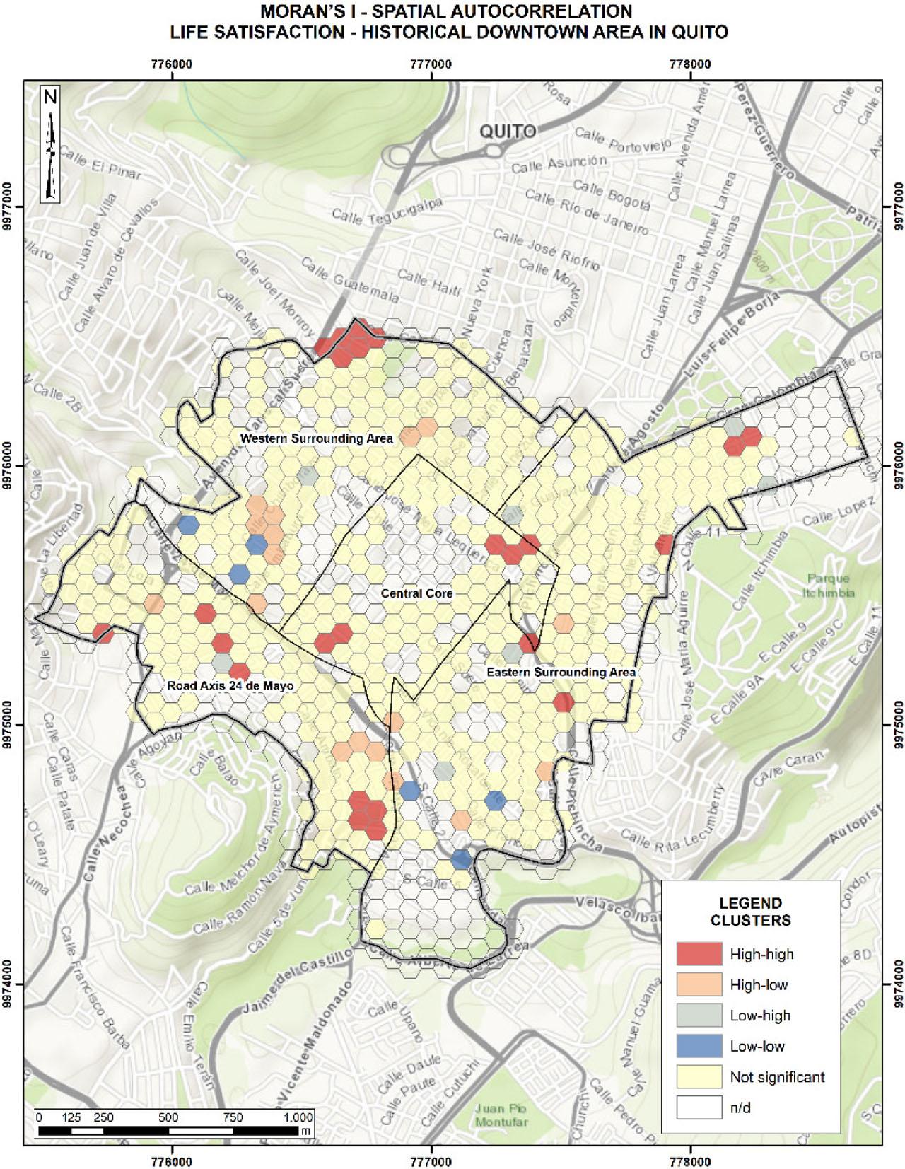 Local Moran's I for the satisfaction with life variableSource: own elaboration