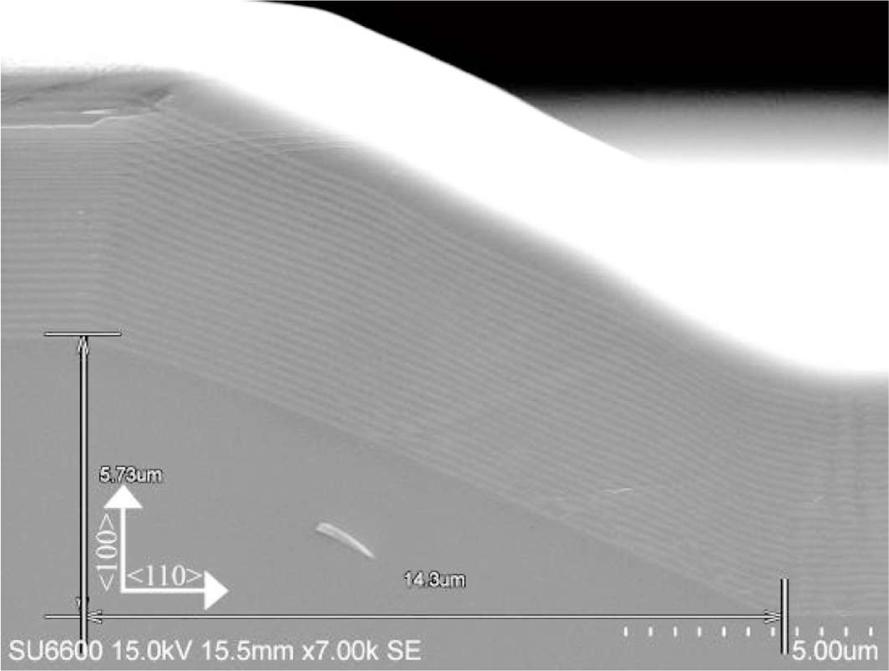 SEM image of A sample cross-section.