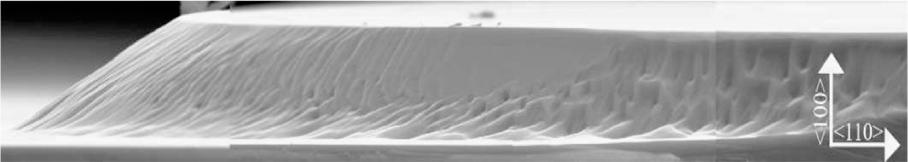 Panoramic view of round shape mesa slope of sample A.