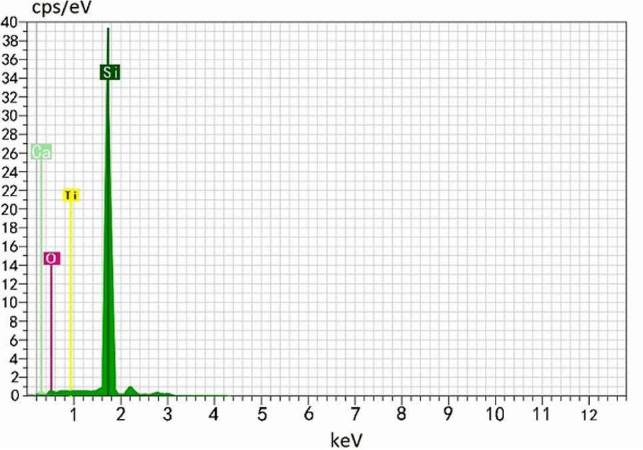 EDS image showing the presence of Si, Ca, Ti and O elements on the substrate.