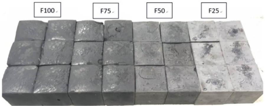 Paste specimens for various CFA inclusion.