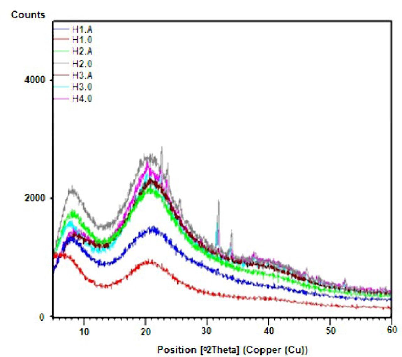 XRD patterns of the hydrogels.