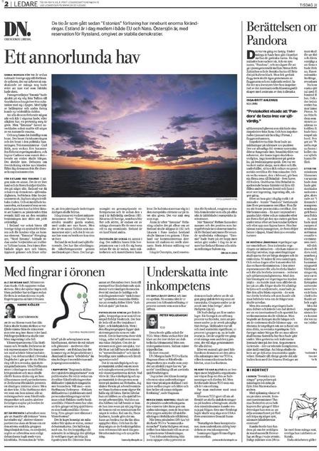 Page section of Dagens Nyheter, 28 September 2004