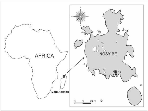 Nosy Be Island with the diatom sampling site (NB 4a)