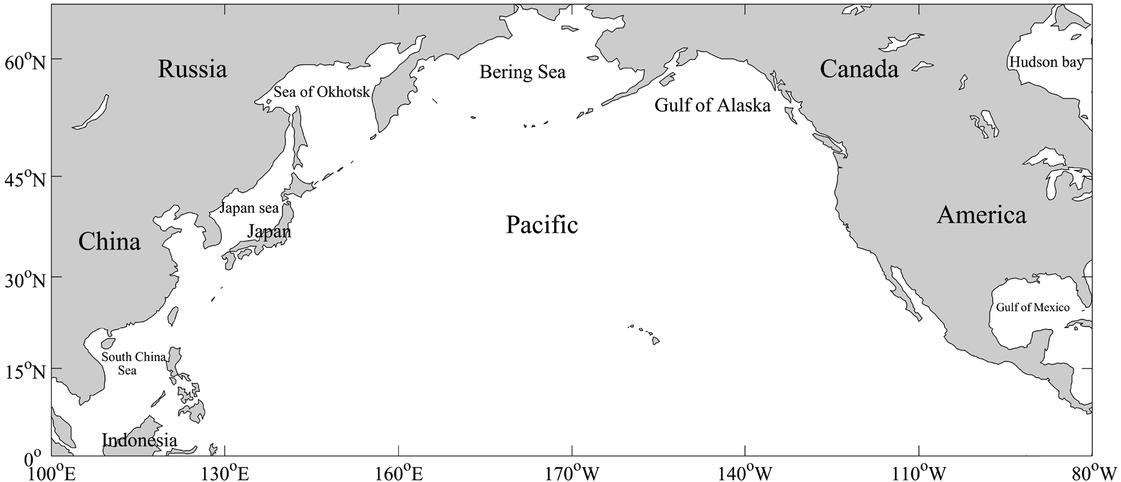 Geographical location of the North Pacific