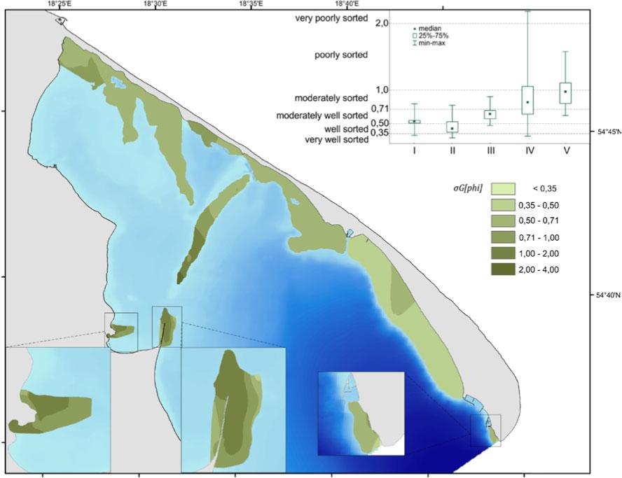 Spatial distribution of standard deviation σG (in phi units)