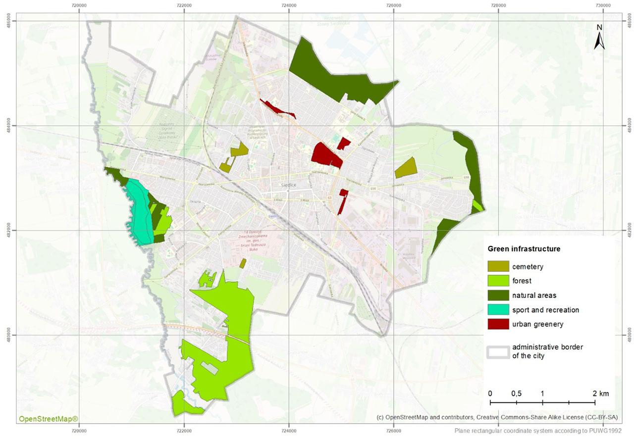 GI in the public space of Siedlce