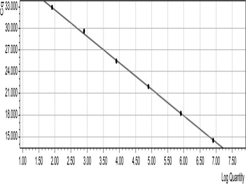 P. mirabilis standard curve (Note: log = 1og10).