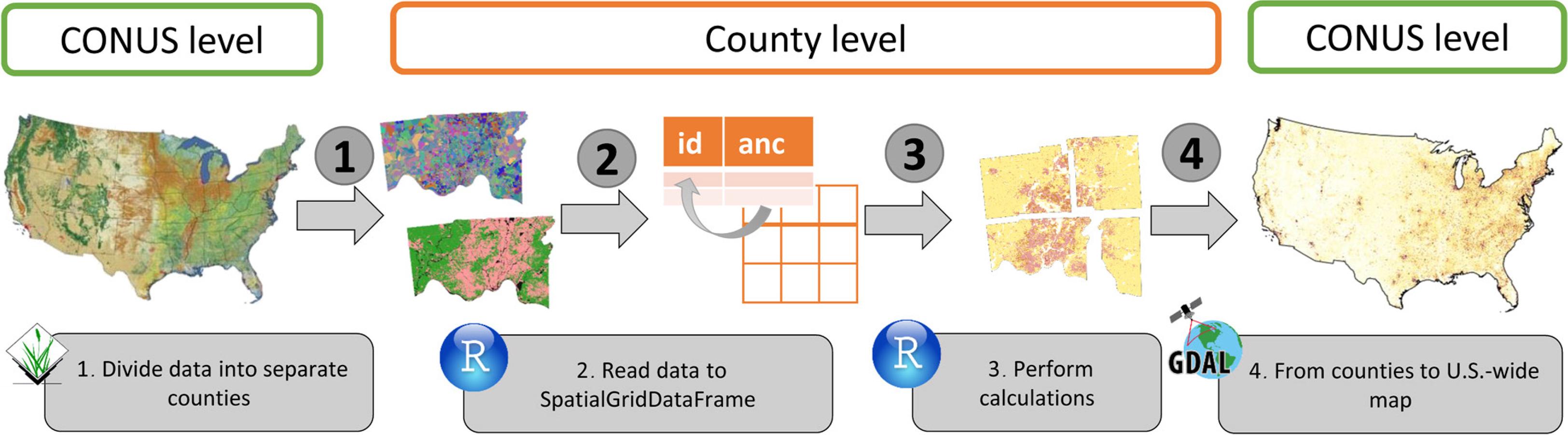Process of handling large datasets in R.