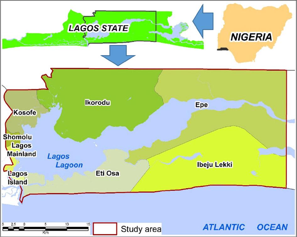 Map showing the study area.