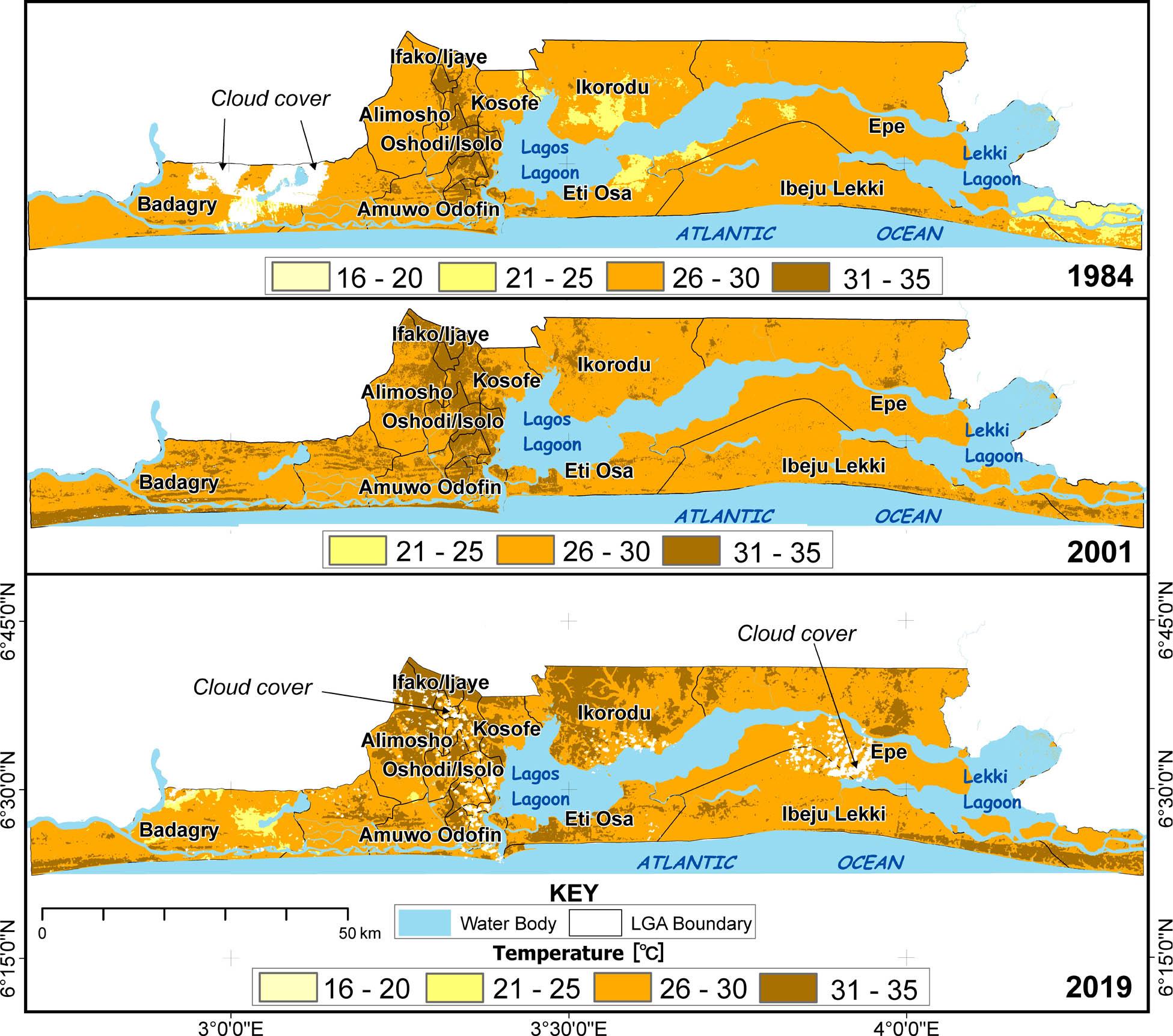 Spatial variation in LST.