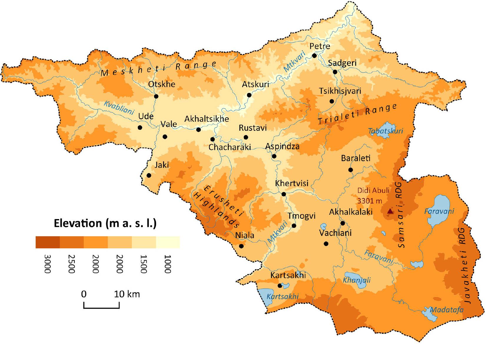 Samtskhe-Javakheti relief.