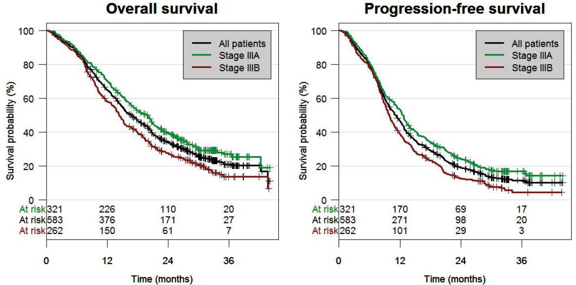 Overall survival and progression-free survival.