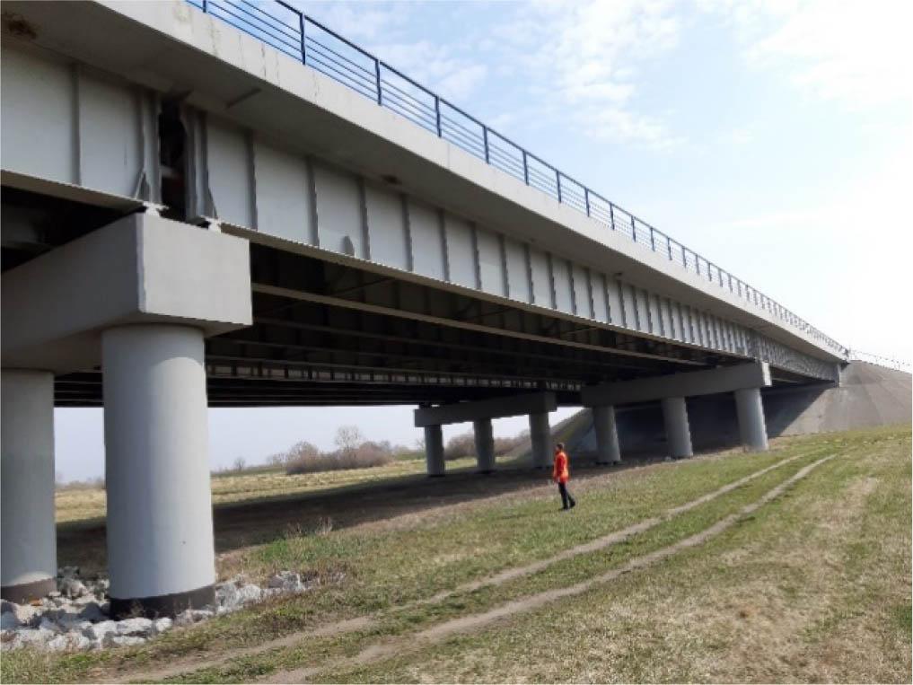 View of selected spans of the bridge structure.