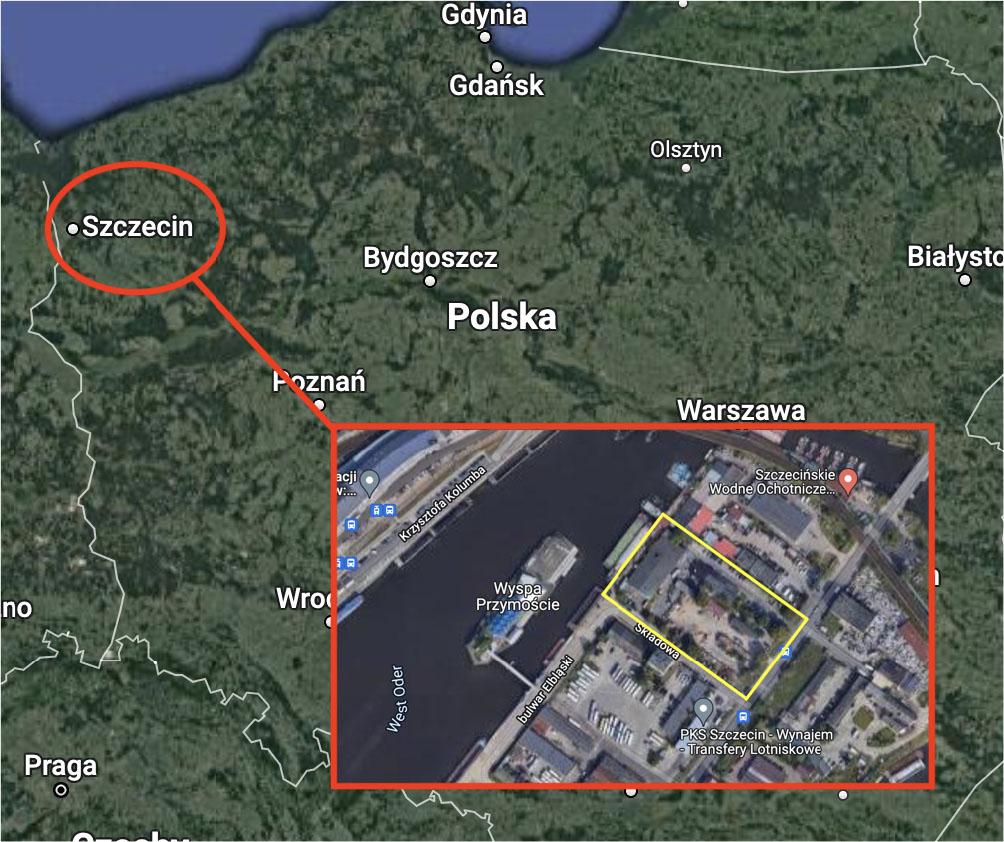 Location of a static load test project in Northern Poland, Szczecin, Leona Heyki 3 street.