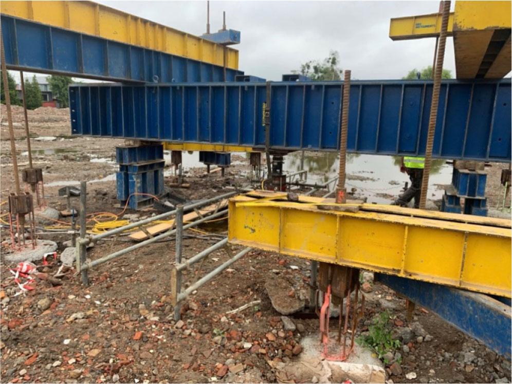 Completed static load test site ready for testing (image obtained from authors' library).