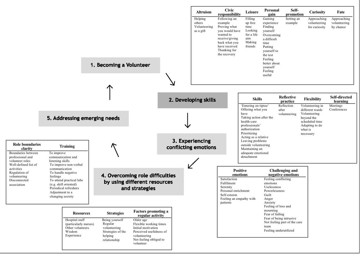 Themes, categories and codes as emerged from narratives.