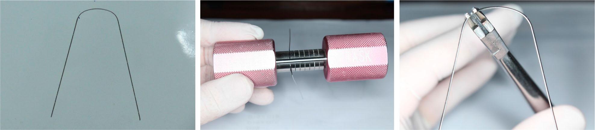 Customised straight lingual arch wire forming.