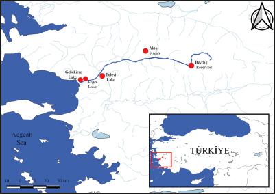 Sampling sites in the study area