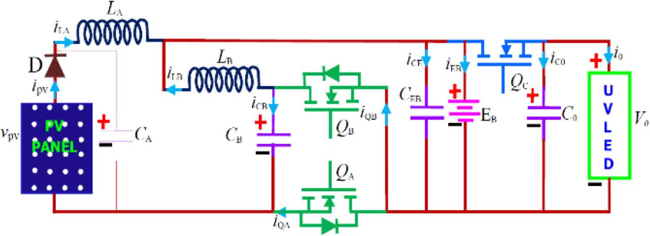 Equivalent circuit for step-down mode.