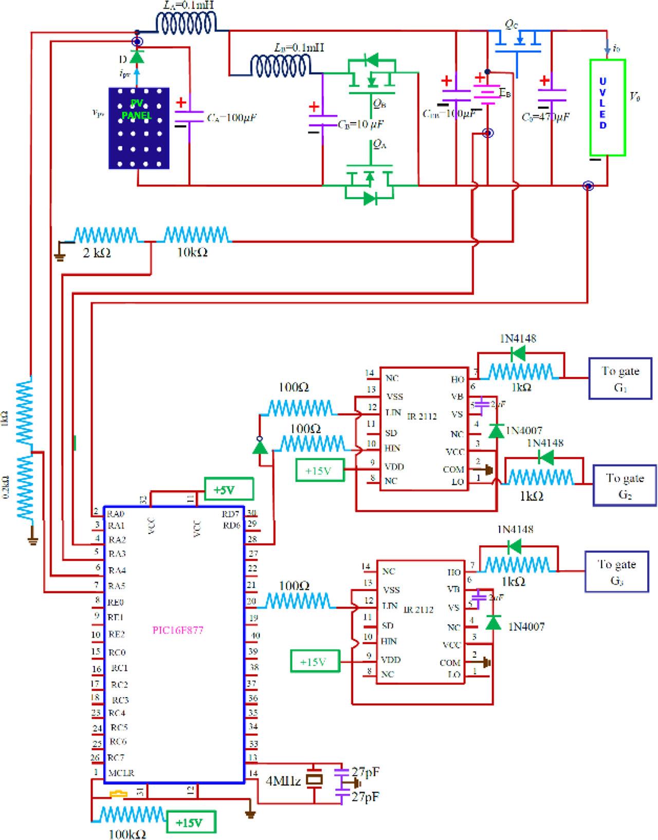 Proposed UVC sterilizer lamp circuit.