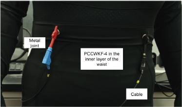 Sensors on the waist of the clothing