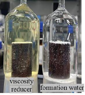 Core imbibition simulation experiment artificial immersed at 50◦C for 15 days