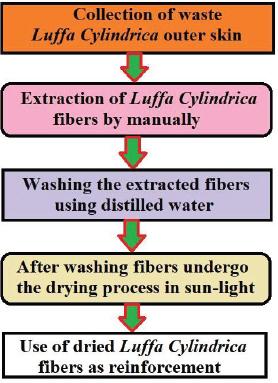 Schematic diagram of the extraction process of Luffa cylindrica fibre