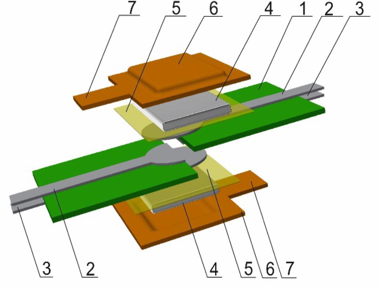 Textile connector with circular contacts