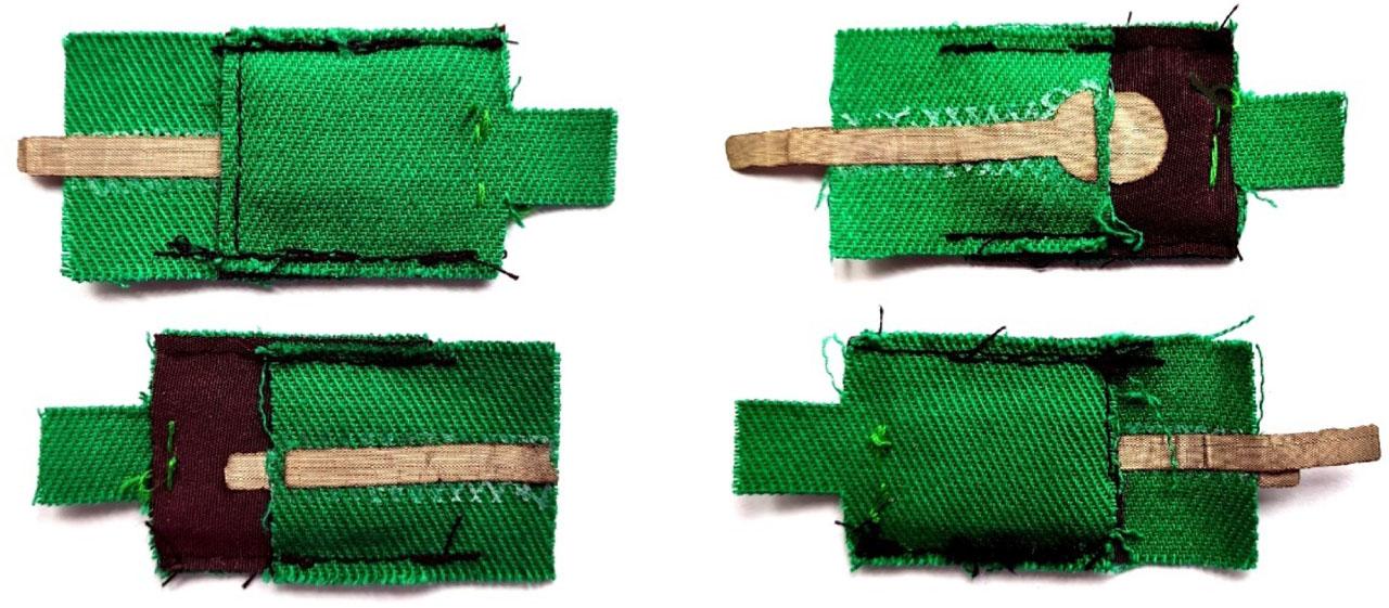 Example views of the bottom and upper side of the connector’s parts