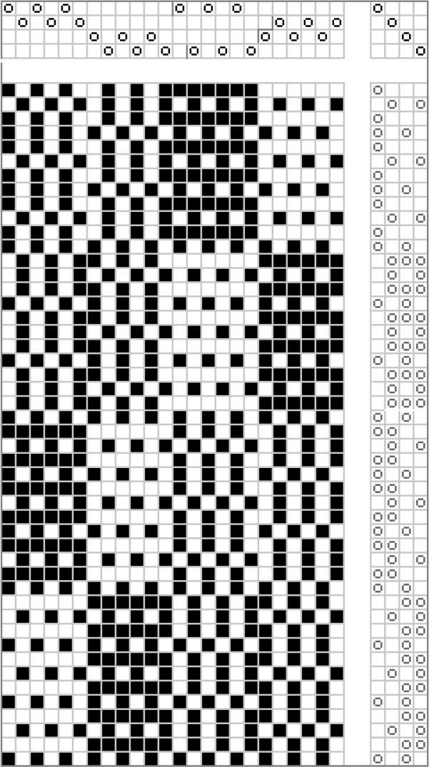 Fragment of the plan of weave of overshot fabric of four-harness