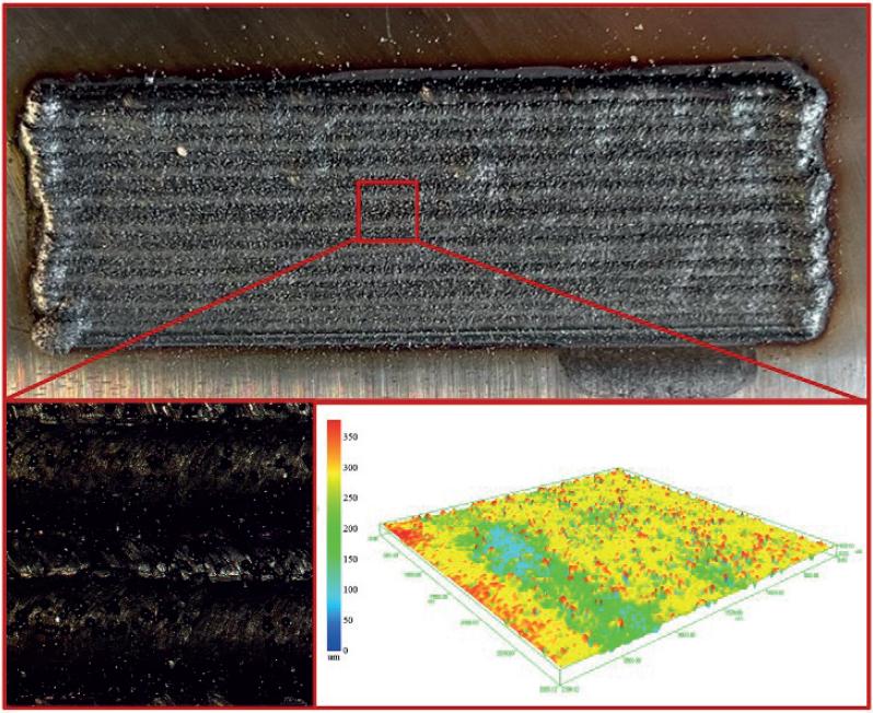Macroscopic morphology of the cladding layer