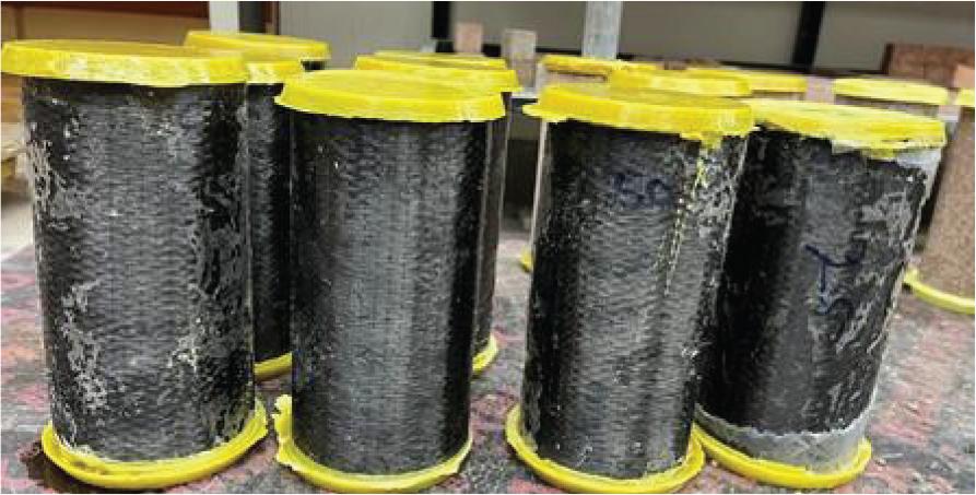 The specimens strengthened by CFRP sheets