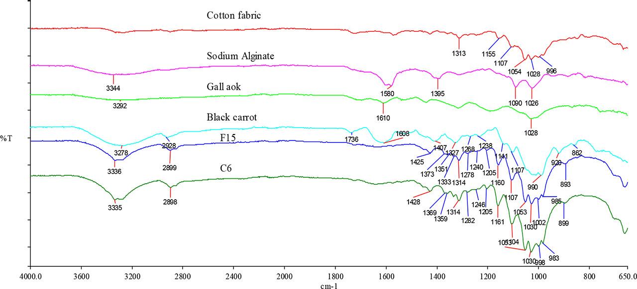 Analysis of results carried out by FTIR