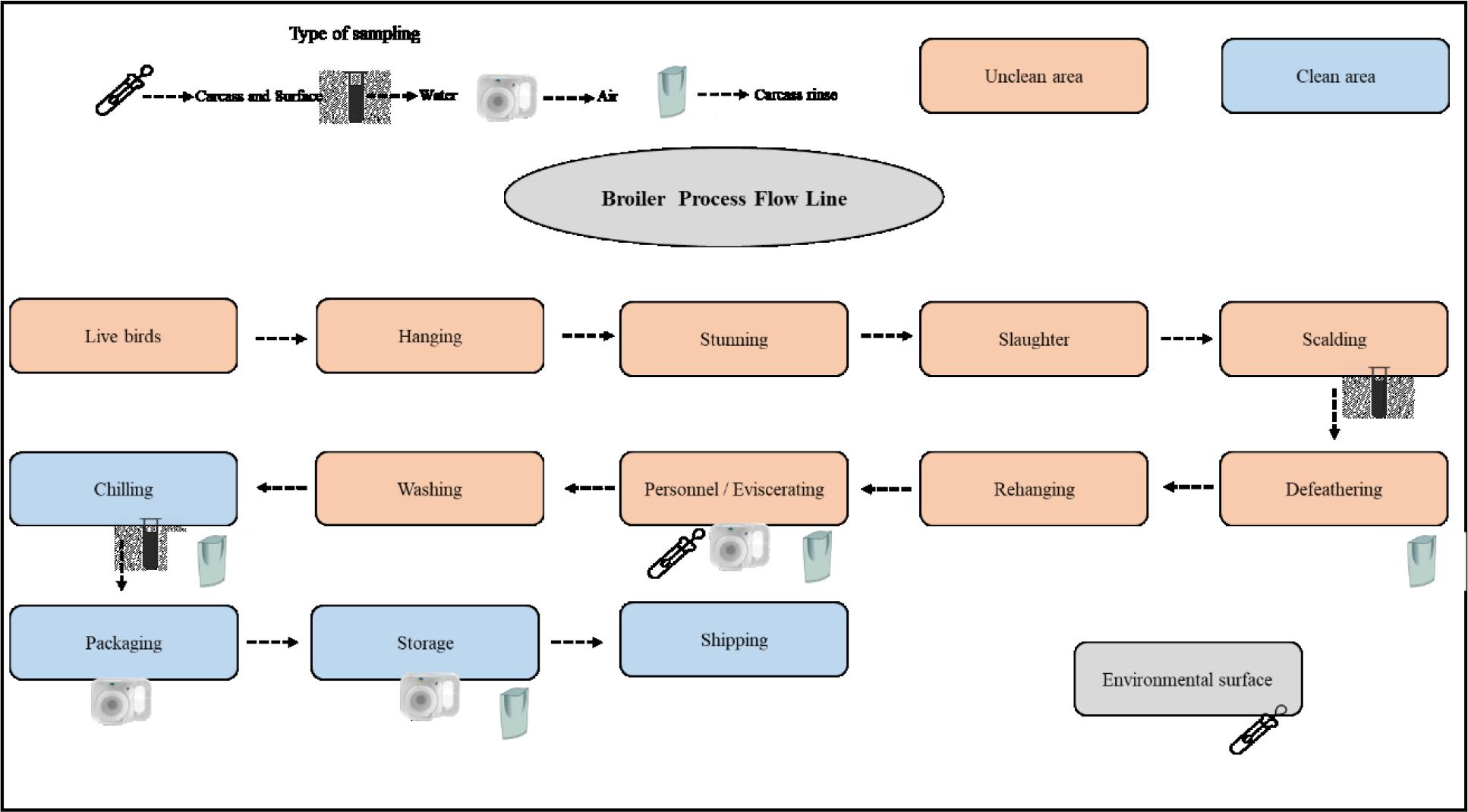 Sampling points in process line