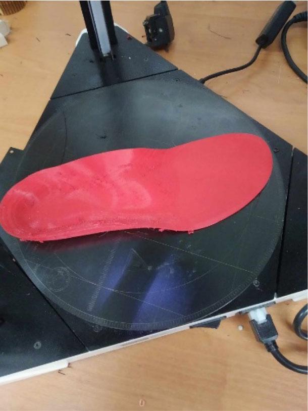 Insole printed on a 3D printer (source: own research)