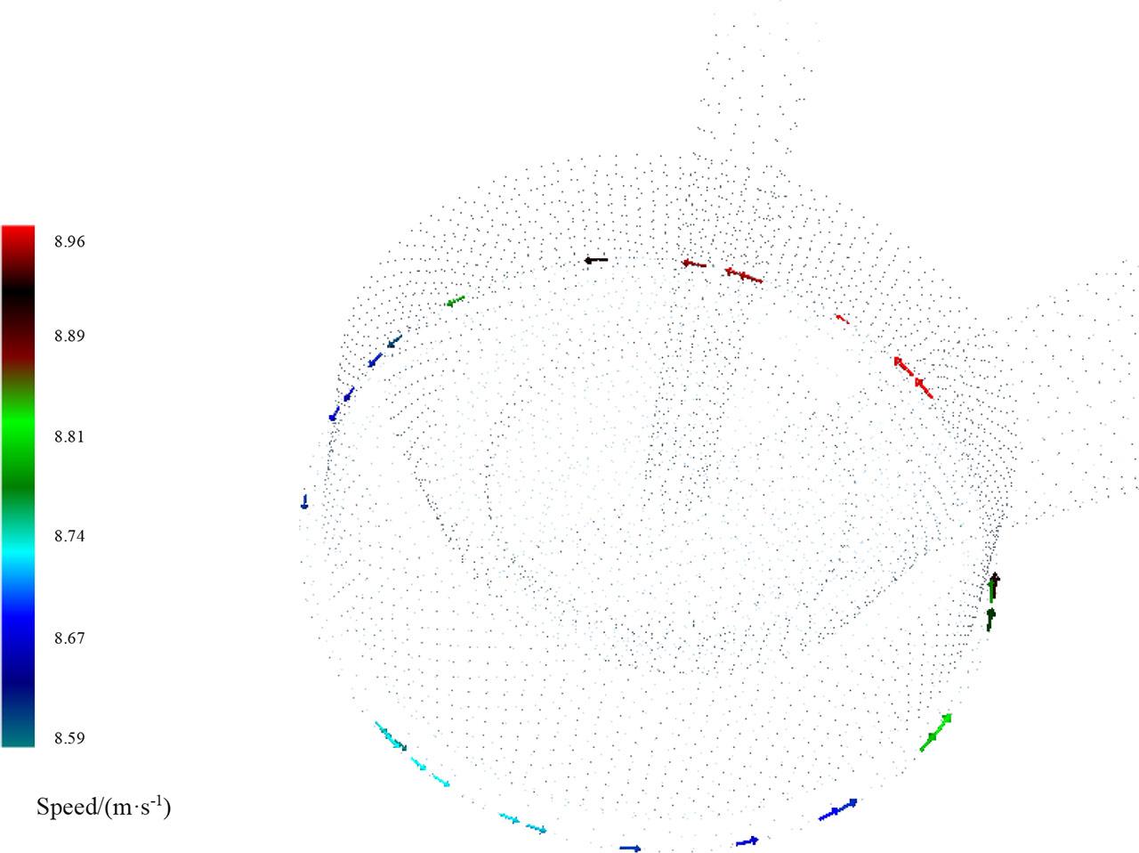 Vector illustration of the speed of fiber in the collecting groove