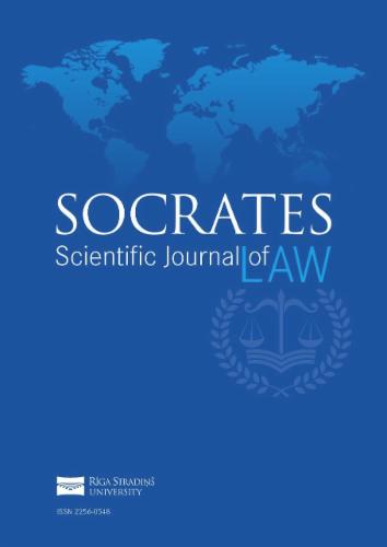 Socrates. Rīga Stradiņš University Faculty of Law Electronic Scientific Journal of Law.'s Cover Image