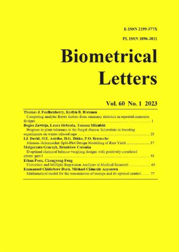Comparison of Pearson’s and Spearman’s correlation coefficients for selected traits of Pinus sylvestris L.'s Cover Image