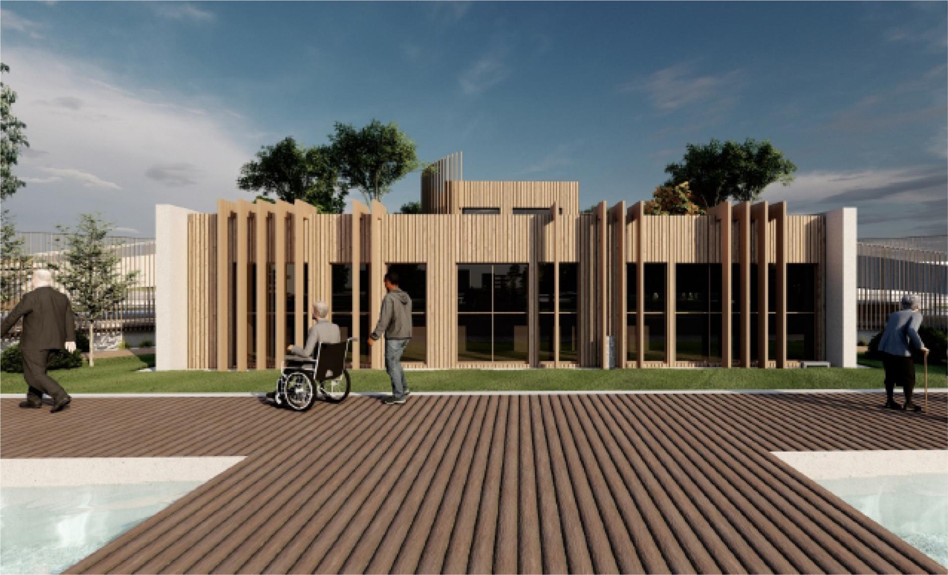 Proposal for therapeutic garden pavilion (author: Katerina Holovchenko) View of the pavilion