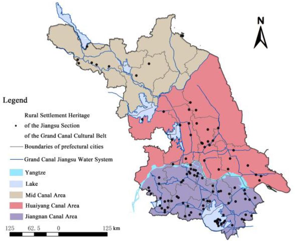 Spatial Distribution of Rural Settlement Heritage in the Grand Canal Cultural Belt (Jiangsu Section)