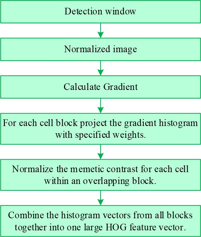 HOG feature extraction process