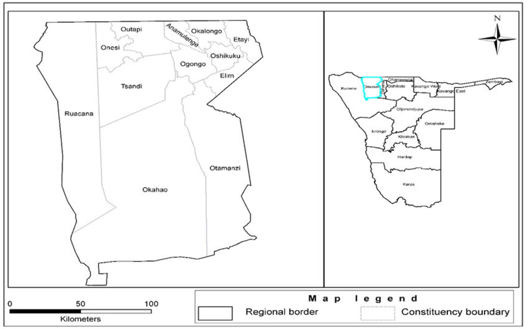 Map of Omusati region
Source: https://www.researchgate.net/figure/A-map-of-Omusati-Region-and-its-constituencies-Source-National-Remote-Sensing-Centre_fig2_325879438