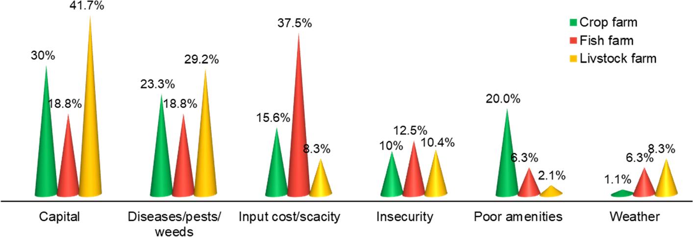 Major farm management constraints faced by the female farmers
Source: field survey, 2023.