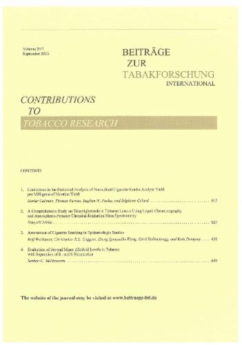 Impact of Factors Related to Loose and Pouched Moist Smokeless Tobacco Product Use Behavior on Biomarkers of Exposure to Nicotine and N-Nitrosonornicotine's Cover Image