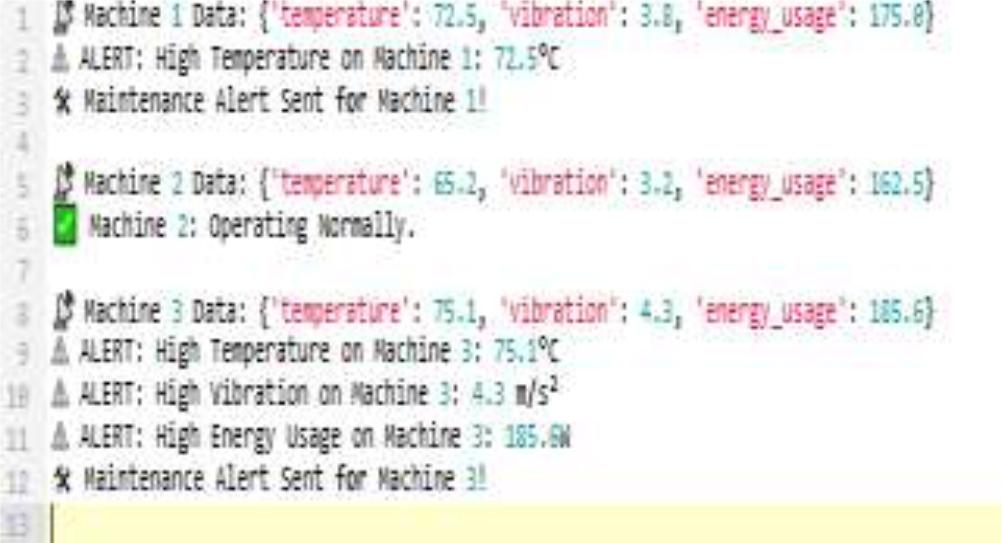Output of pseudocode for industrial automation.