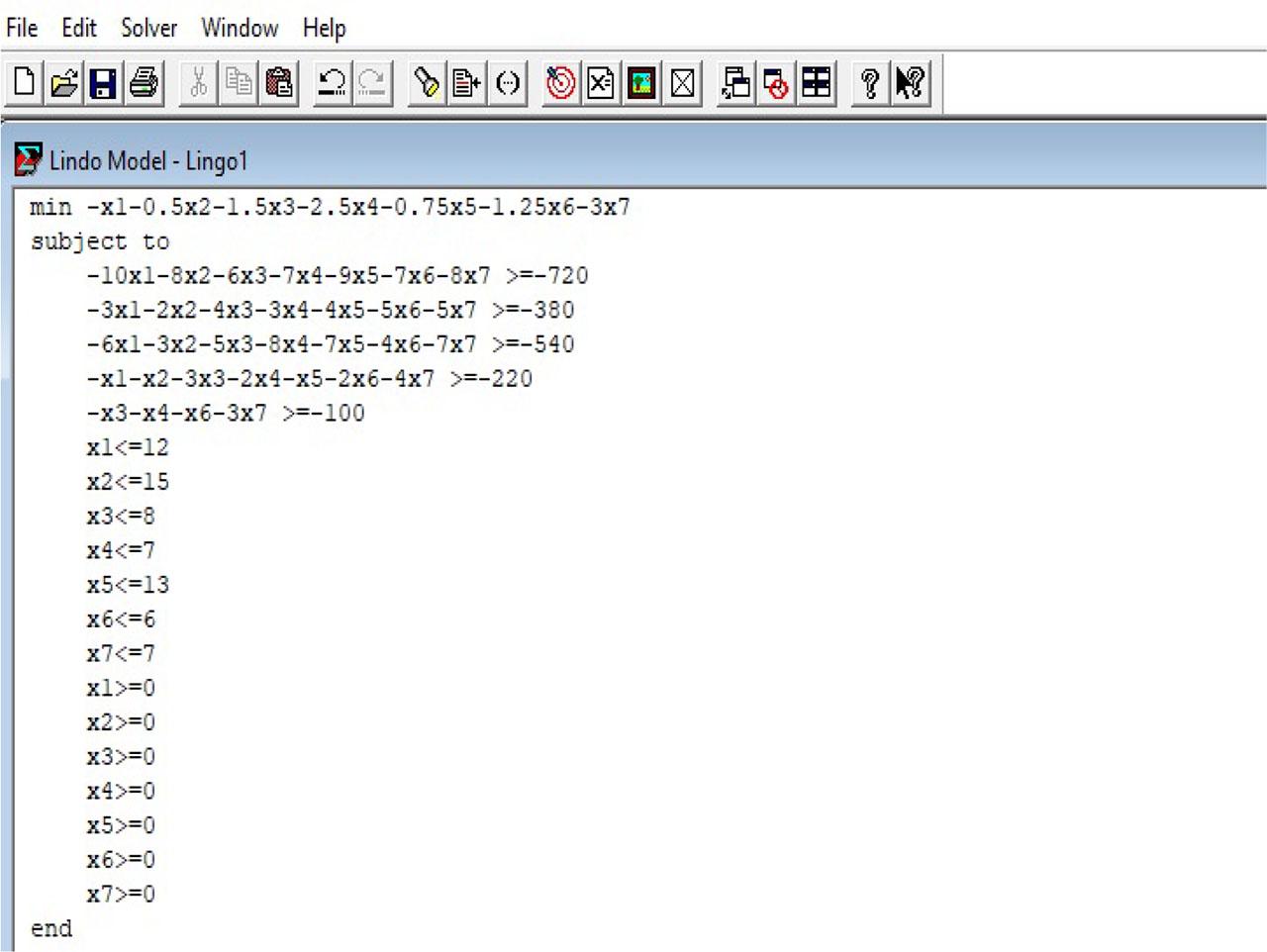 LINDO best optimum(Source: Author's compilation)