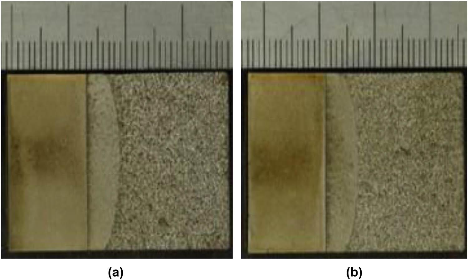 View of fractures for samples (a) 3c and (b) 3d.