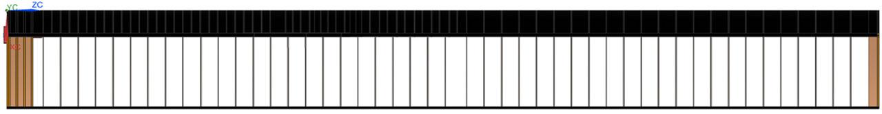 Uniform structure of the wing along the span.