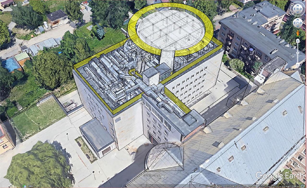 Lublin Hospital helipad – photogrammetric comparison between the 3D and LIDAR model.